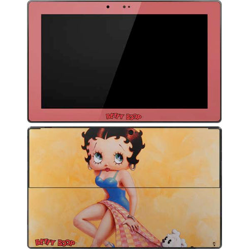 Betty Boop With Puppy Orange Background Surface Pro Tablet Skin